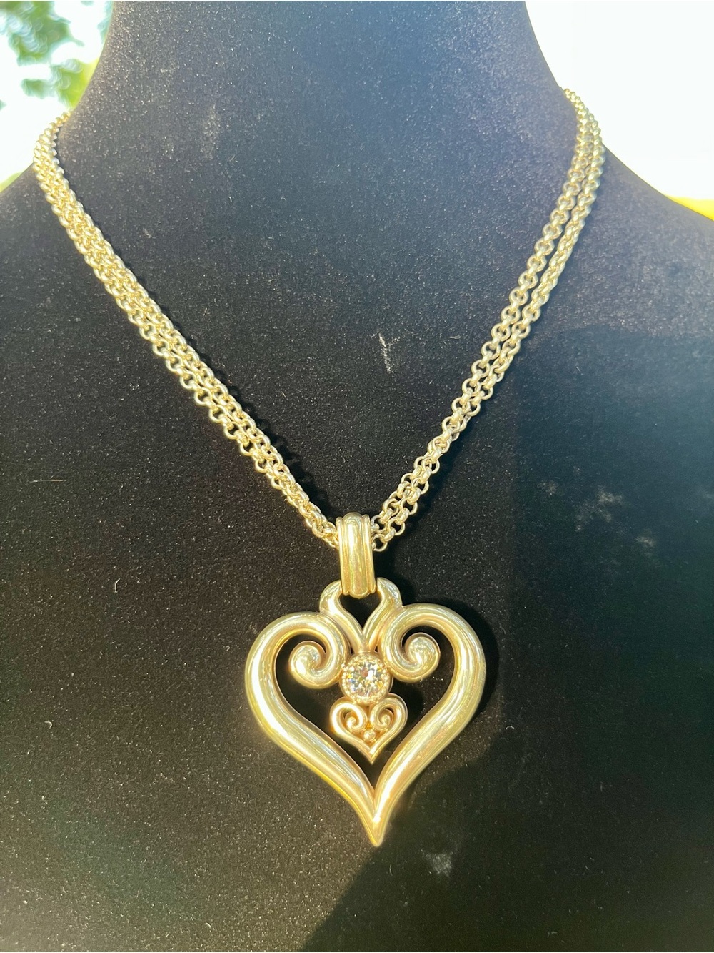 Brighton Gold-Tone Swirl Heart Pendant Necklace